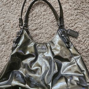 Coach Purse Metallic Green